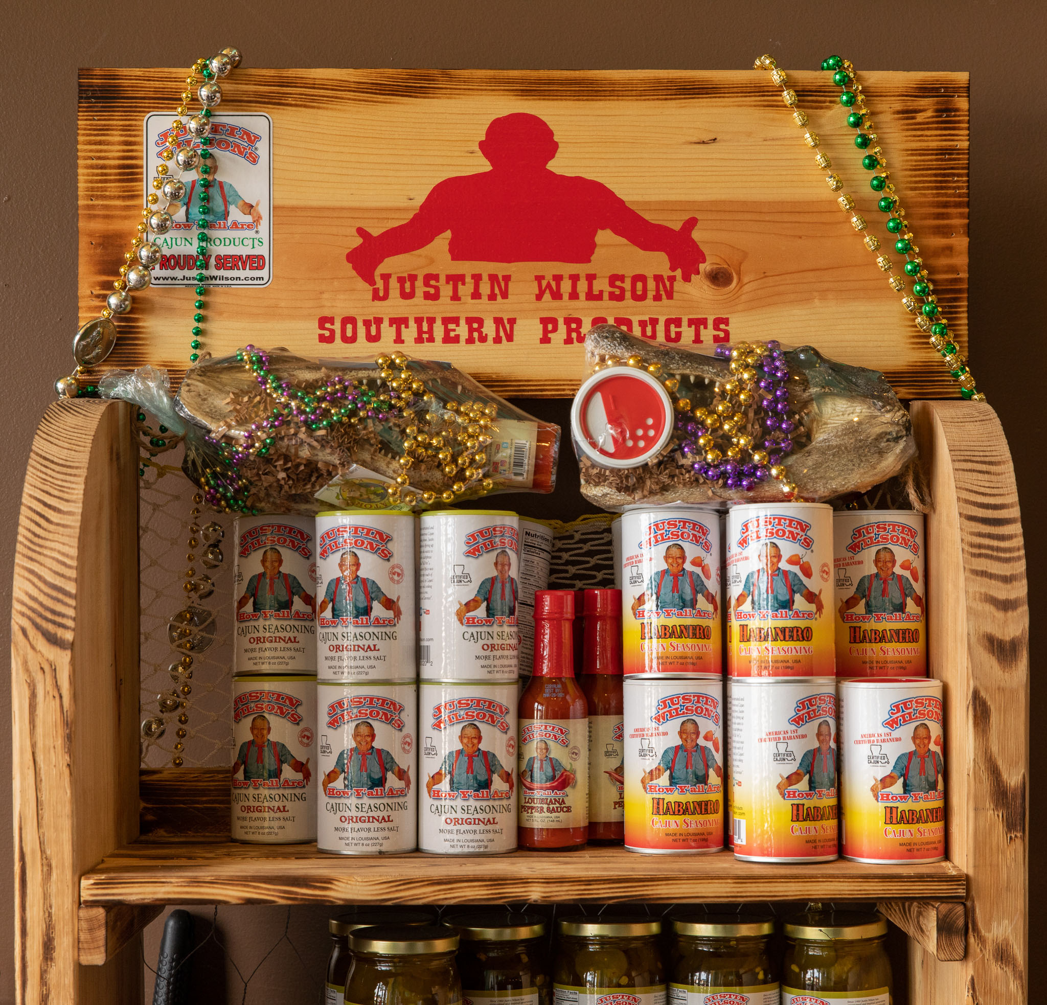 Justin Wilson Southern Products at The Pancakery restaurant